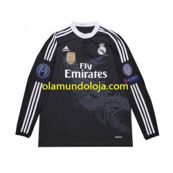 Camisola Real Madrid 2014 Retro Homem Equipamento Terceiro Manga Comprida